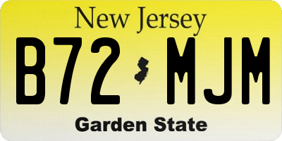 NJ license plate B72MJM