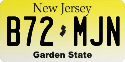 NJ license plate B72MJN
