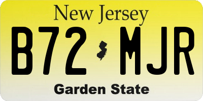 NJ license plate B72MJR