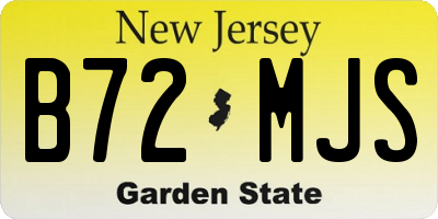 NJ license plate B72MJS