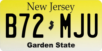 NJ license plate B72MJU