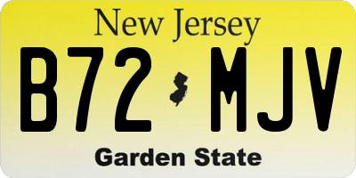 NJ license plate B72MJV