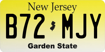 NJ license plate B72MJY