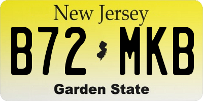 NJ license plate B72MKB