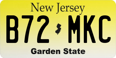 NJ license plate B72MKC