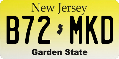 NJ license plate B72MKD