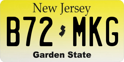 NJ license plate B72MKG