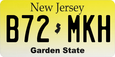NJ license plate B72MKH