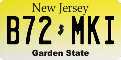 NJ license plate B72MKI