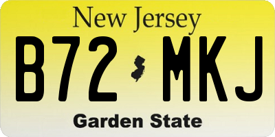 NJ license plate B72MKJ