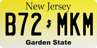 NJ license plate B72MKM