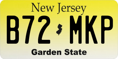 NJ license plate B72MKP