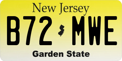 NJ license plate B72MWE