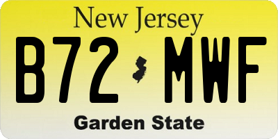 NJ license plate B72MWF