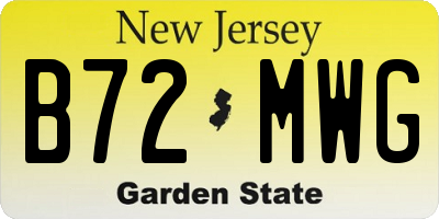 NJ license plate B72MWG