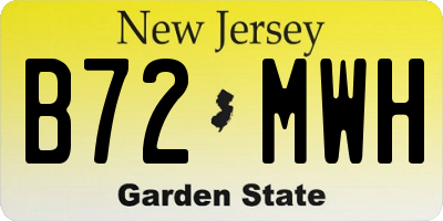 NJ license plate B72MWH