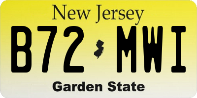NJ license plate B72MWI