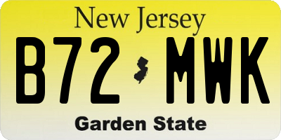 NJ license plate B72MWK