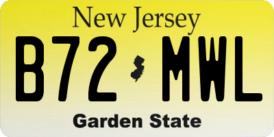 NJ license plate B72MWL
