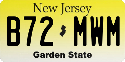 NJ license plate B72MWM