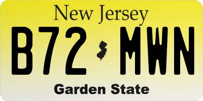NJ license plate B72MWN