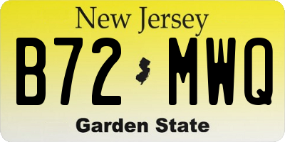 NJ license plate B72MWQ