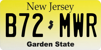 NJ license plate B72MWR