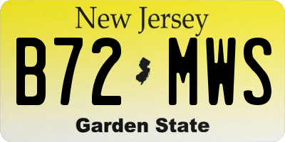 NJ license plate B72MWS