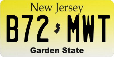 NJ license plate B72MWT