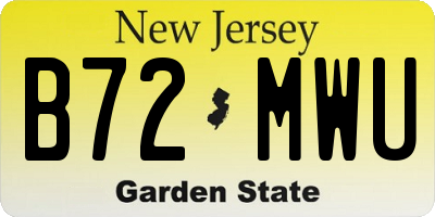 NJ license plate B72MWU