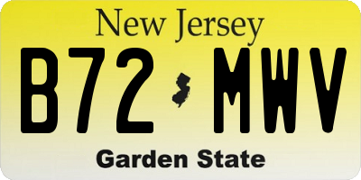 NJ license plate B72MWV