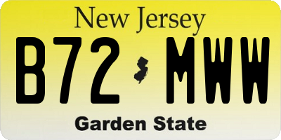 NJ license plate B72MWW