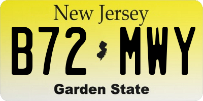 NJ license plate B72MWY