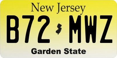 NJ license plate B72MWZ