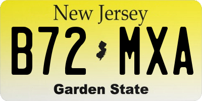 NJ license plate B72MXA