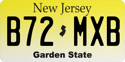 NJ license plate B72MXB