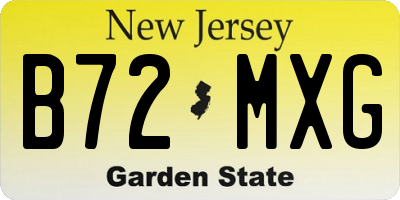NJ license plate B72MXG