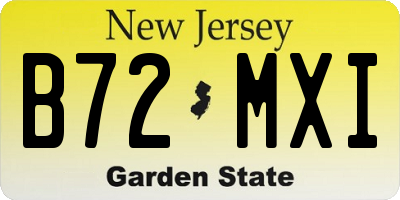 NJ license plate B72MXI