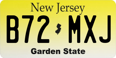 NJ license plate B72MXJ