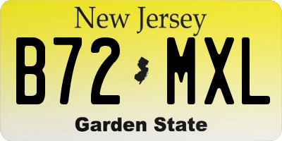 NJ license plate B72MXL