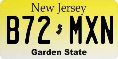 NJ license plate B72MXN