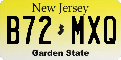 NJ license plate B72MXQ