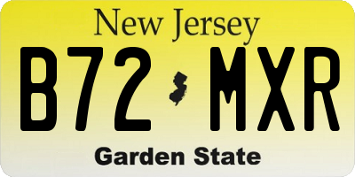NJ license plate B72MXR