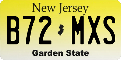 NJ license plate B72MXS