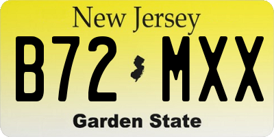 NJ license plate B72MXX