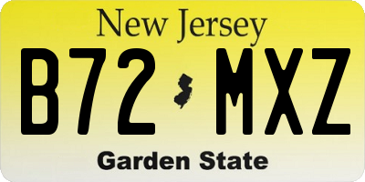 NJ license plate B72MXZ