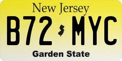 NJ license plate B72MYC