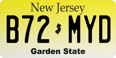 NJ license plate B72MYD