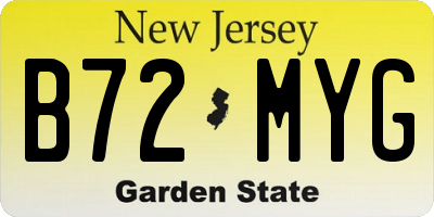 NJ license plate B72MYG