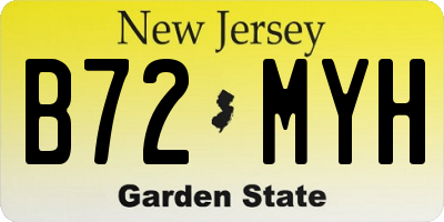 NJ license plate B72MYH